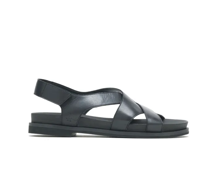 Sandals Women Hush Puppies Lilly Criss Cross Sandal Black Leather