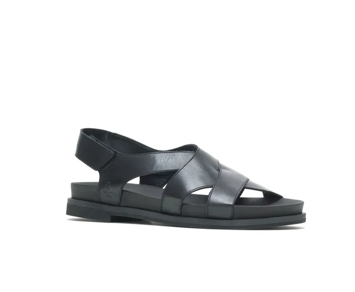 Sandals Women Hush Puppies Lilly Criss Cross Sandal Black Leather