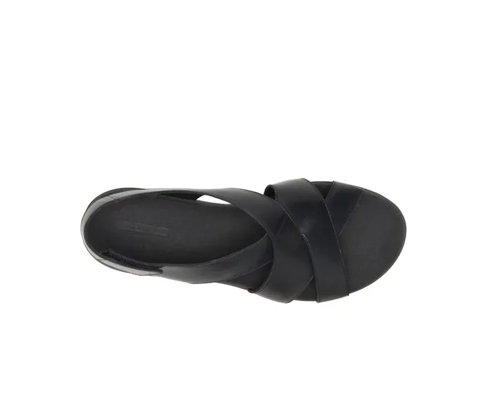 Sandals Women Hush Puppies Lilly Criss Cross Sandal Black Leather