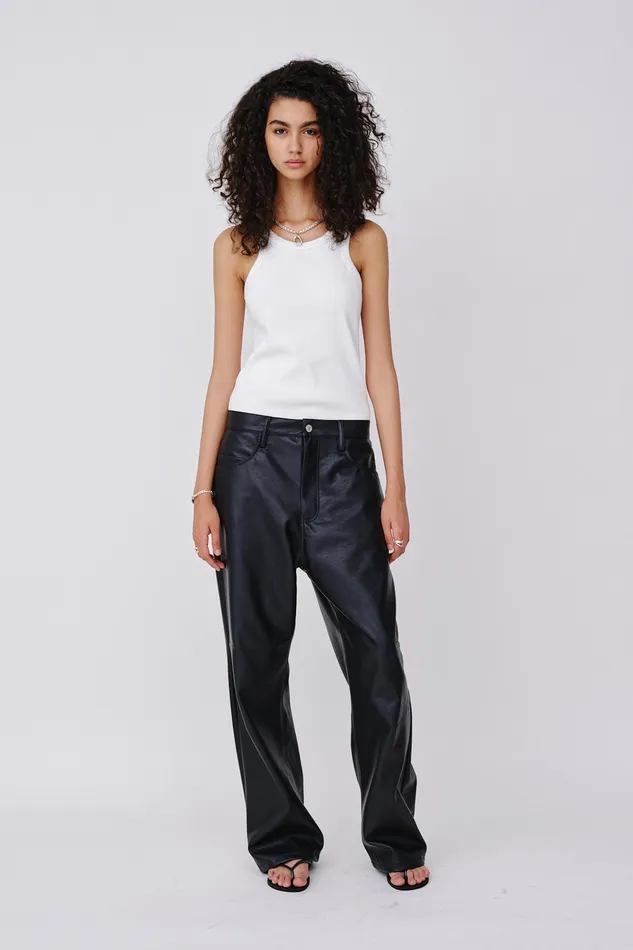 Santiago Immitated Leather 8211 Black Trousers Wonhundred Women