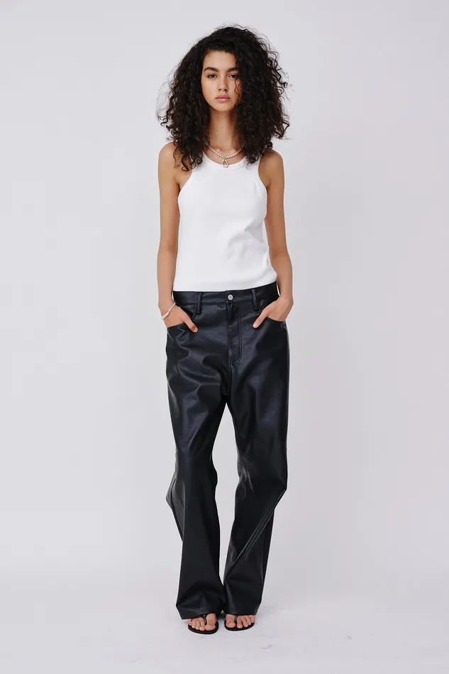 Santiago Immitated Leather 8211 Black Trousers Wonhundred Women