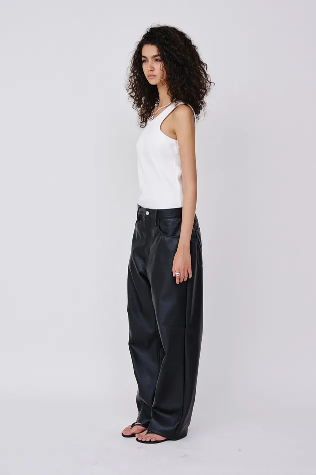 Santiago Immitated Leather 8211 Black Trousers Wonhundred Women