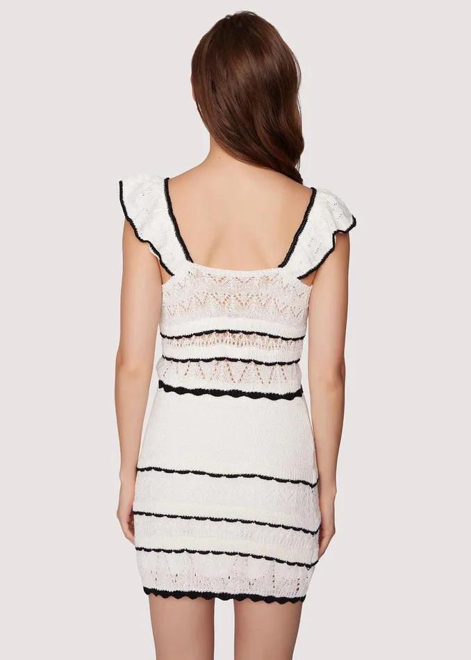 Scallop Crush Knit Top Creamblack Women Lost Wander Tops