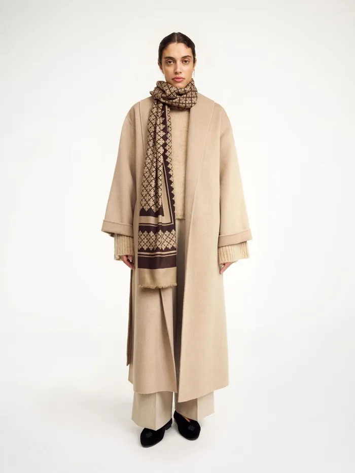 Scarves Women By Malene Birger Julee Wool Scarf Dark Mahogany