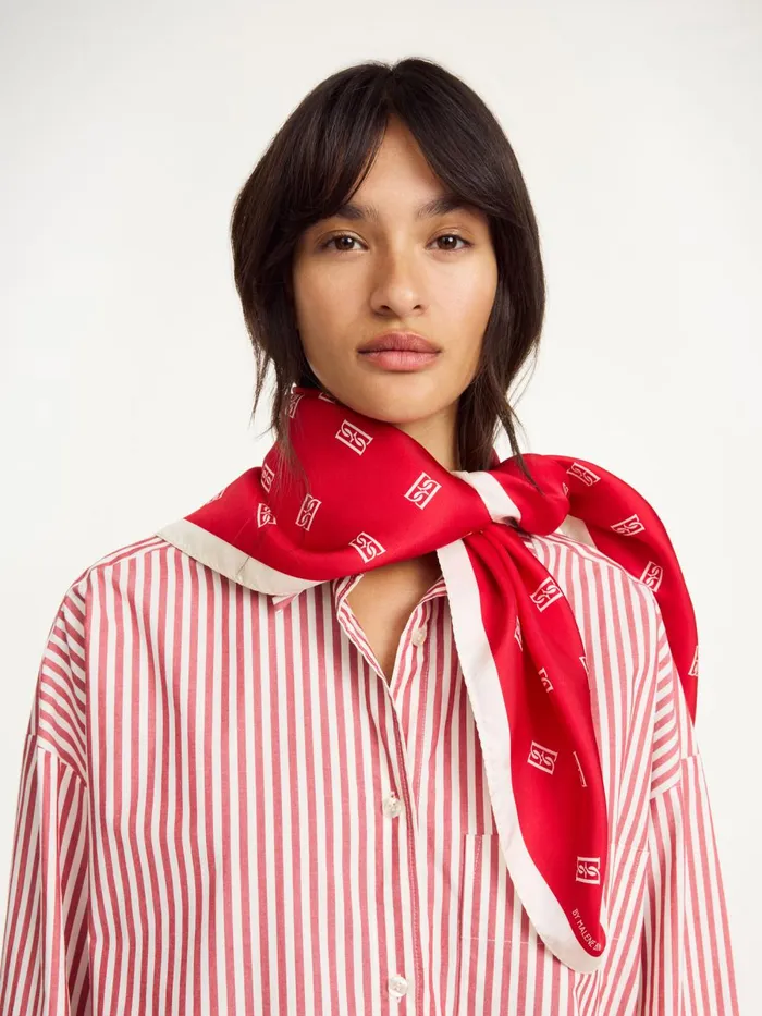 Scarves Women By Malene Birger Monnas Silk Scarf Dark Chilli Scarves Women By Malene Birger Monnas Silk Scarf Dark Chilli