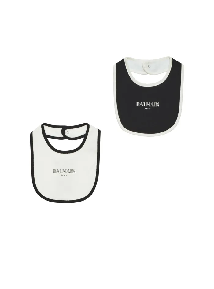 Set Of 2 Twotone Bibs Black Kids Balmain