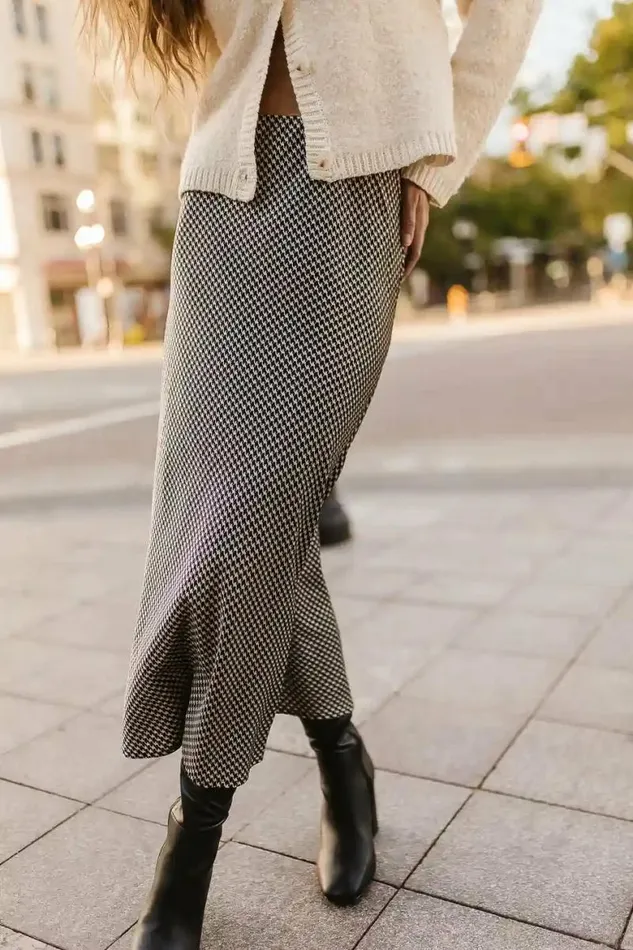 Shawn Houndstooth Skirt Black Women Bohme Skirts