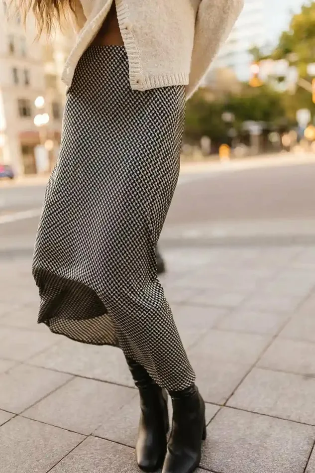 Shawn Houndstooth Skirt Black Women Bohme Skirts