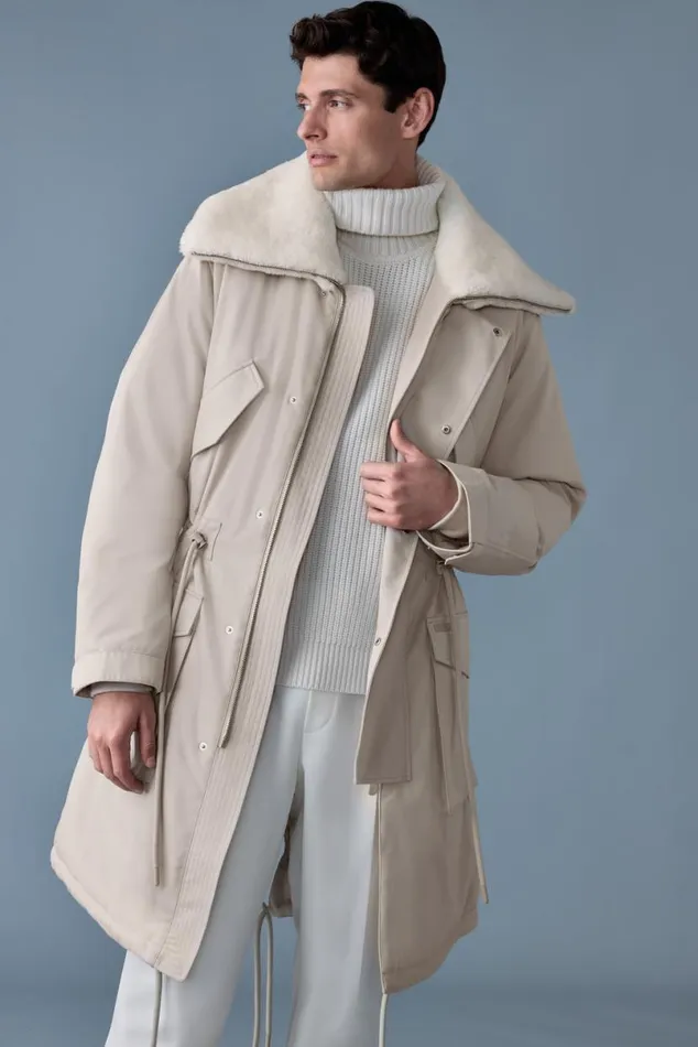Shearling Jackets Men Mackage LEON Shearling Collar Down Parka Black Shearling Jackets Men Mackage LEON Shearling Collar Down Parka Black