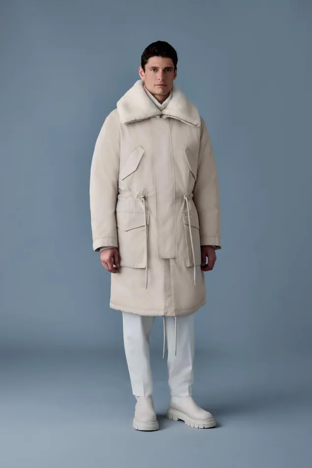 Shearling Jackets Men Mackage LEON Shearling Collar Down Parka Black Shearling Jackets Men Mackage LEON Shearling Collar Down Parka Black