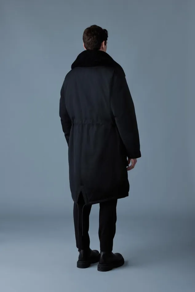 Shearling Jackets Men Mackage LEON Shearling Collar Down Parka Black Shearling Jackets Men Mackage LEON Shearling Collar Down Parka Black