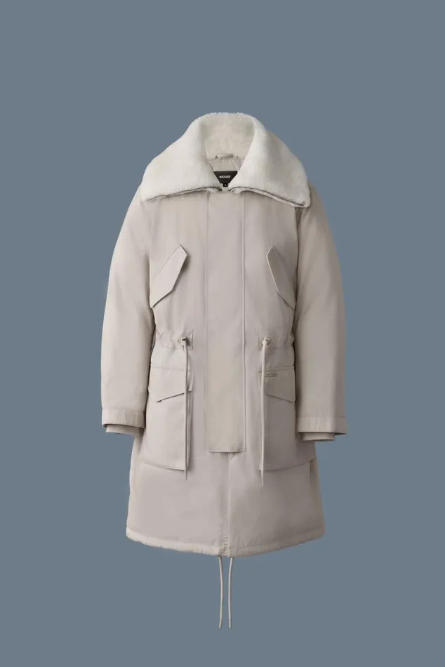Shearling Jackets Men Mackage LEON Shearling Collar Down Parka Black Shearling Jackets Men Mackage LEON Shearling Collar Down Parka Black