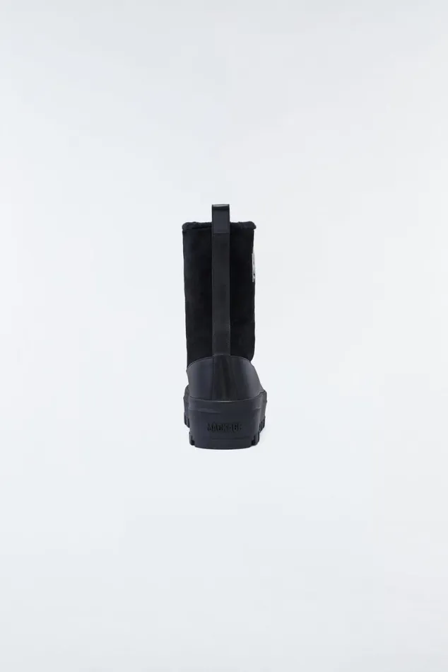 Shearling Lined Boots Men Mackage HERO Lamb Suede Winter Boot For Men Black Shearling Lined Boots Men Mackage HERO Lamb Suede Winter Boot For Men Black