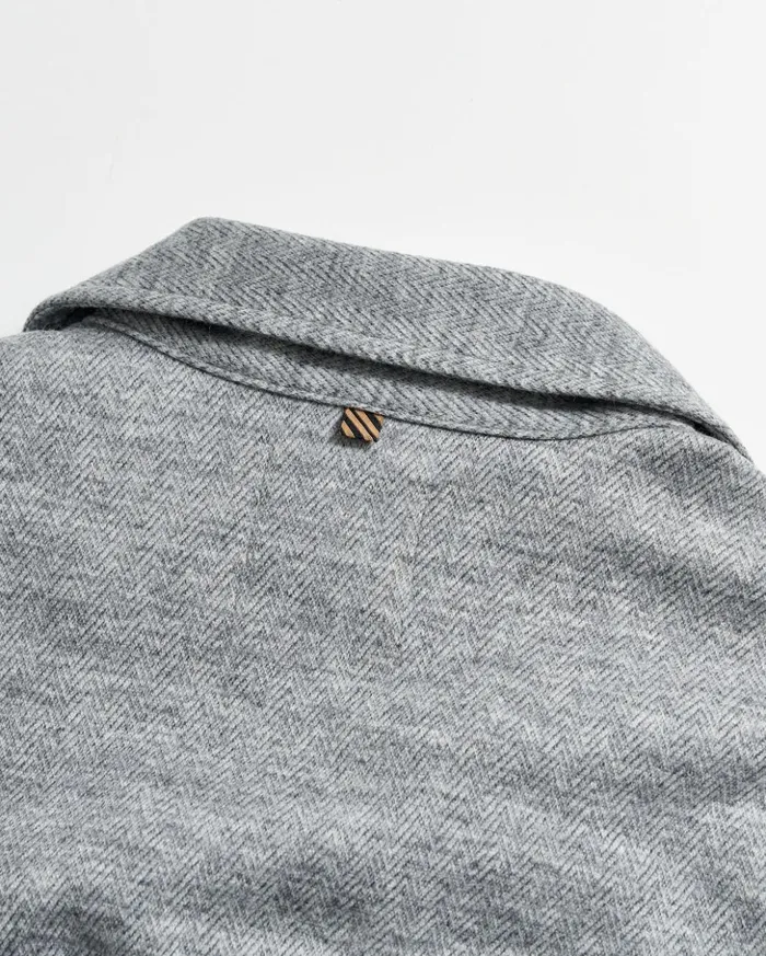 Shirting Men Billy Reid Herringbone Wool Shirt Jacket Medium Grey