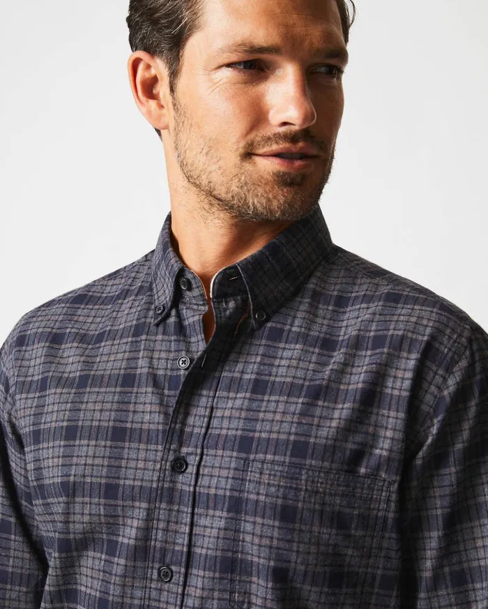 Shirting Men Billy Reid Plaid Tuscumbia Shirt Bd Brownblack