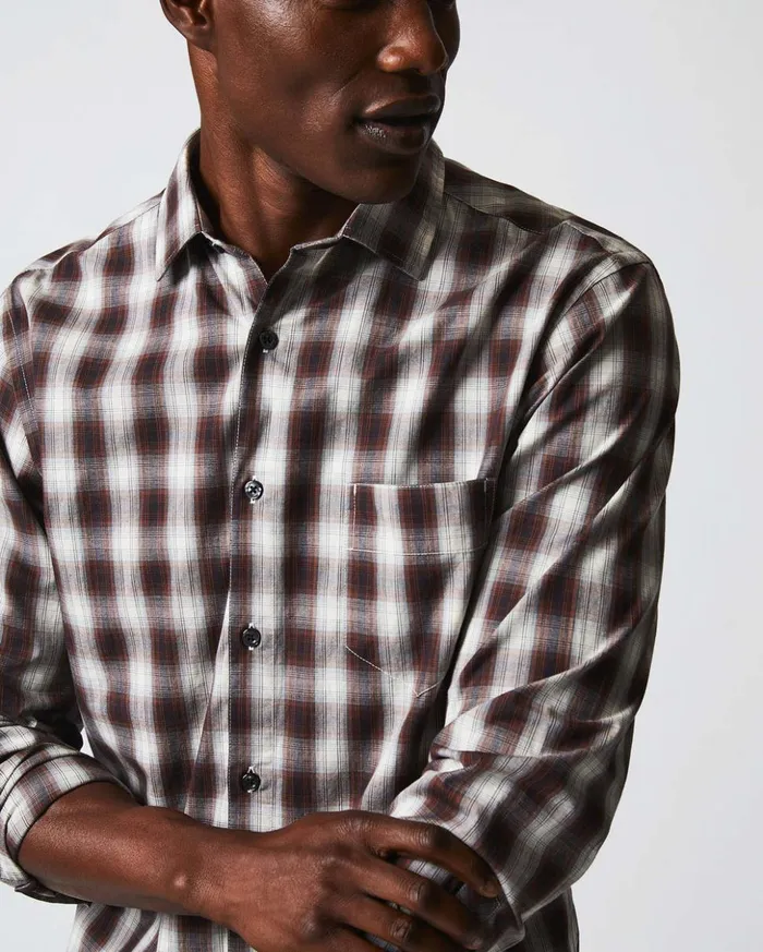 Shirting Men Billy Reid Shadow Plaid Tuscumbia Shirt Naturalmulti