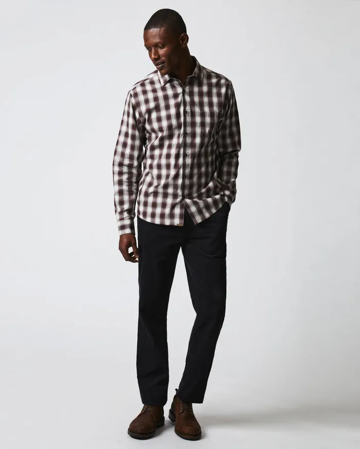 Shirting Men Billy Reid Shadow Plaid Tuscumbia Shirt Naturalmulti