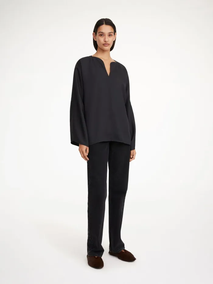 Shirts and Blouses Women By Malene Birger Calias Tunicstyle Blouse Black