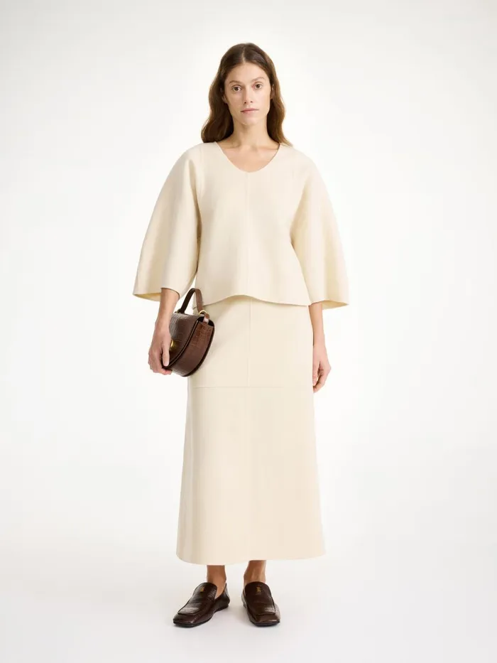 Shirts and Blouses Women By Malene Birger Calya Wool Blouse Pearl