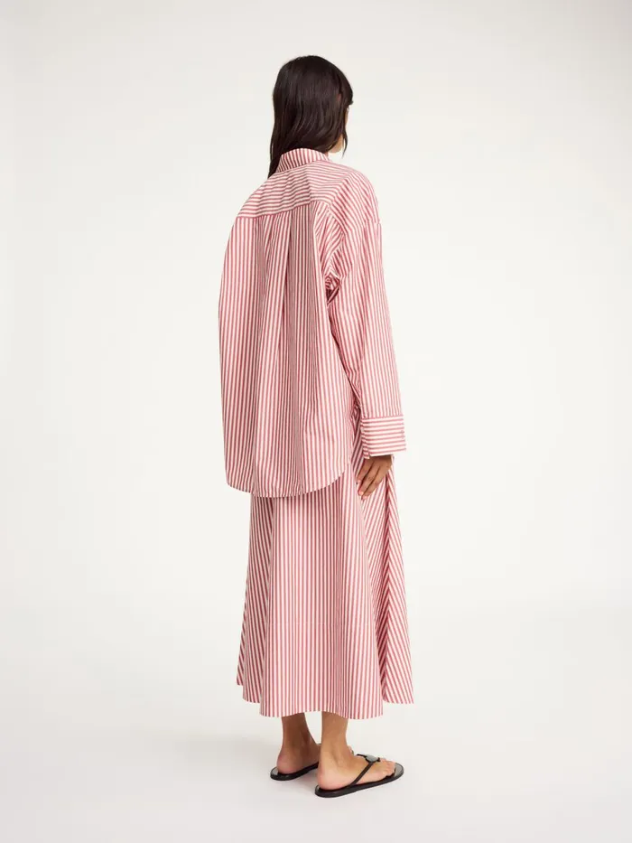 Shirts and Blouses Women By Malene Birger Derris Organic Cotton Shirt Red White Stripes Shirts and Blouses Women By Malene Birger Derris Organic Cotton Shirt Red White Stripes