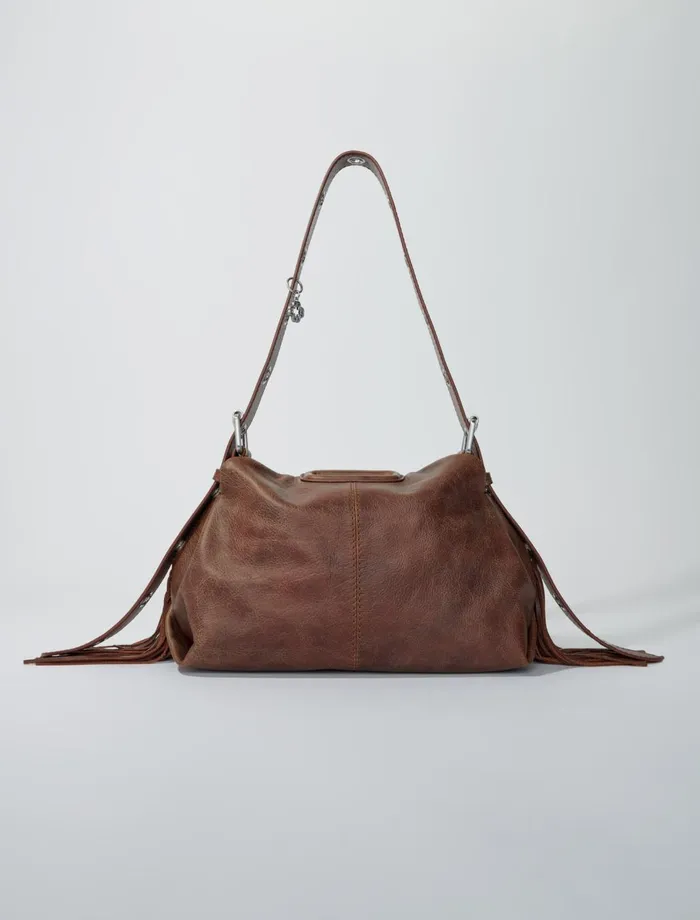 Shoulder Bags Women Maje Miss M Bag In Vintage Leather Old Brown
