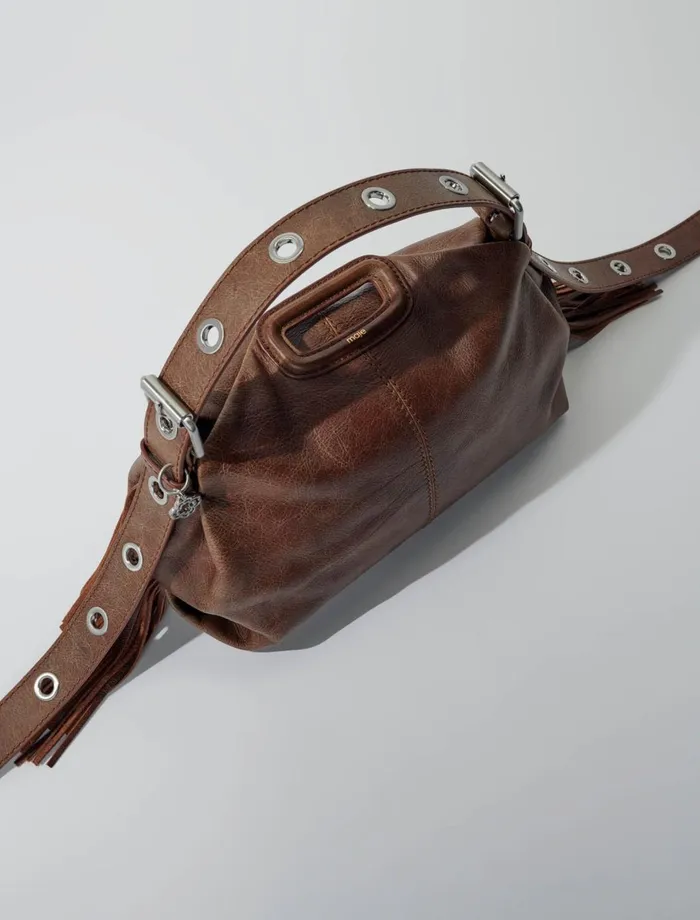 Shoulder Bags Women Maje Miss M Bag In Vintage Leather Old Brown
