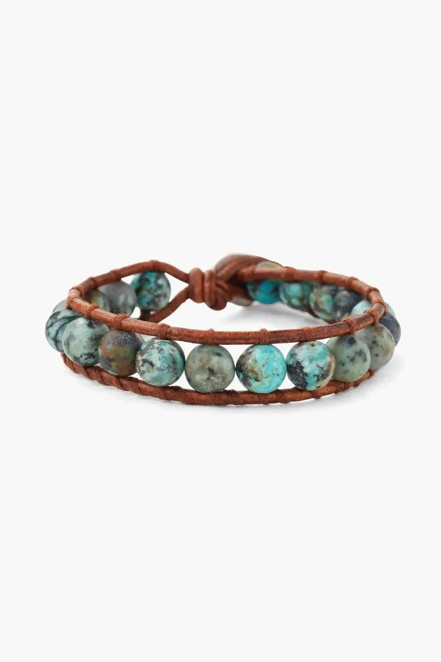 Single Wrap Bracelet Matte African Turquoise Women Chan Luu Bracelets
