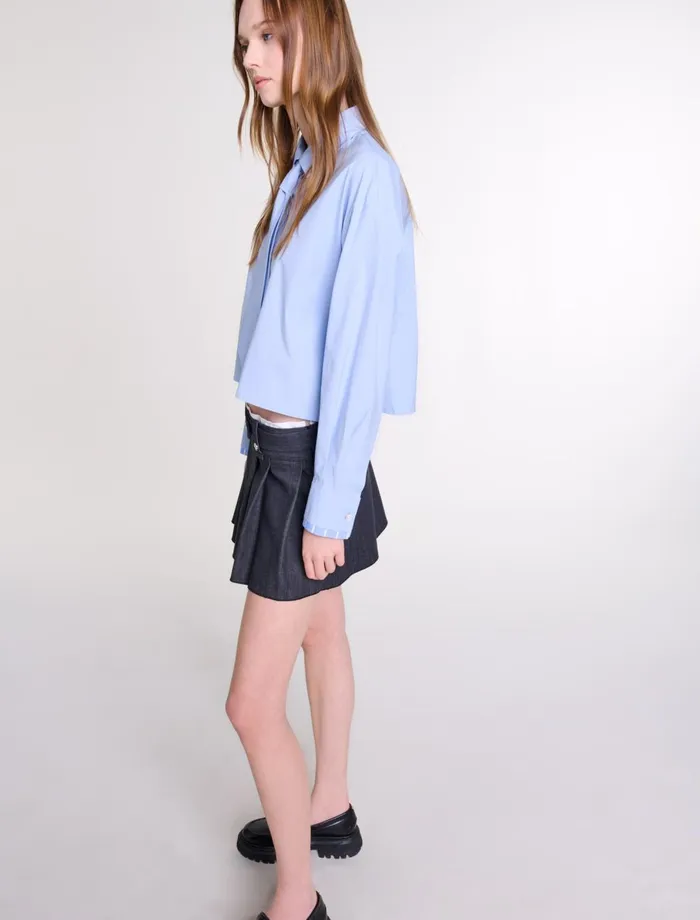 Skirts and Shorts Women Maje Black DenimEffect Mini Skirt Black
