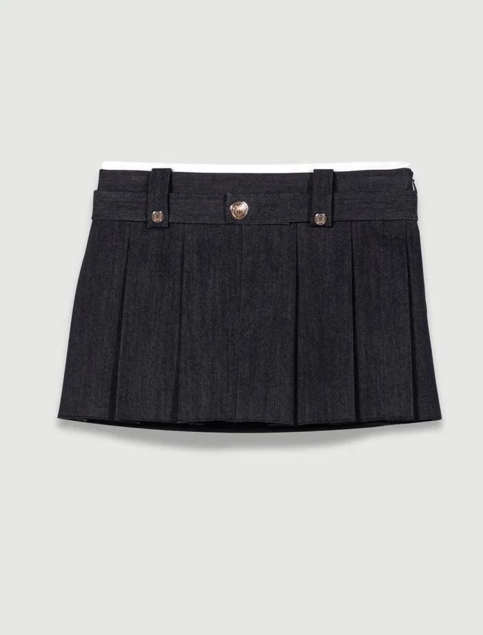 Skirts and Shorts Women Maje Black DenimEffect Mini Skirt Black