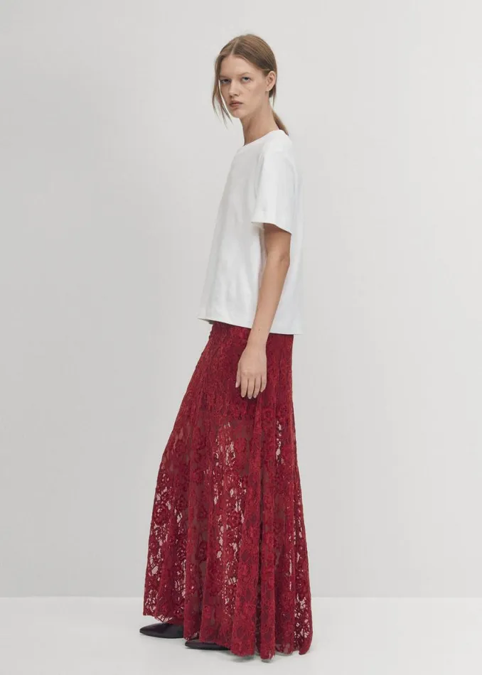 Skirts Women ALOHAS Bundi Lace Wine Skirt