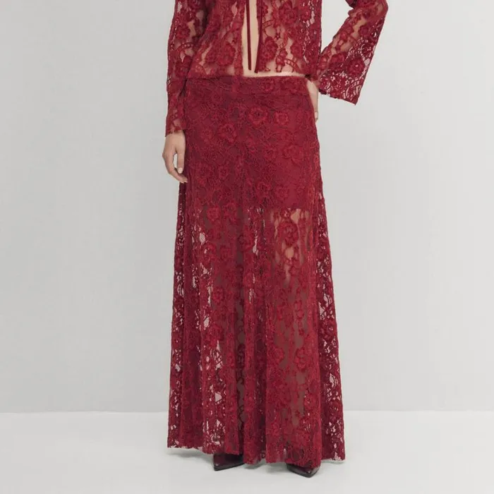 Skirts Women ALOHAS Bundi Lace Wine Skirt