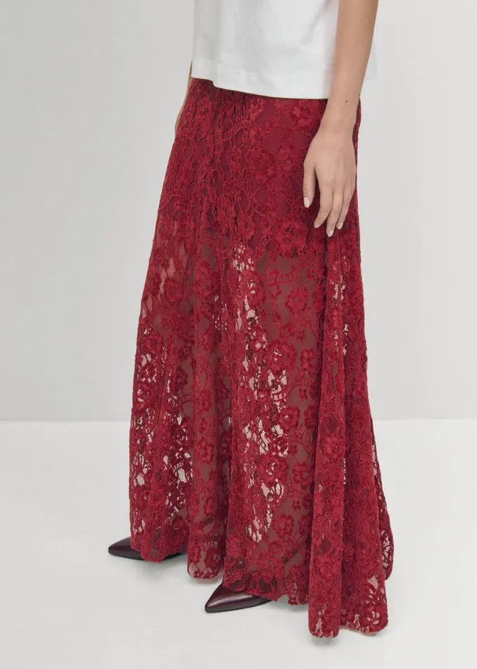 Skirts Women ALOHAS Bundi Lace Wine Skirt