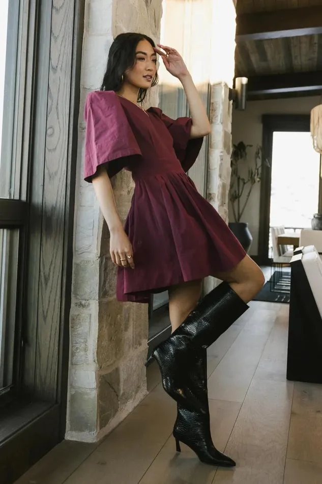 Sloane Mini Dress Purple Women Bohme Dresses
