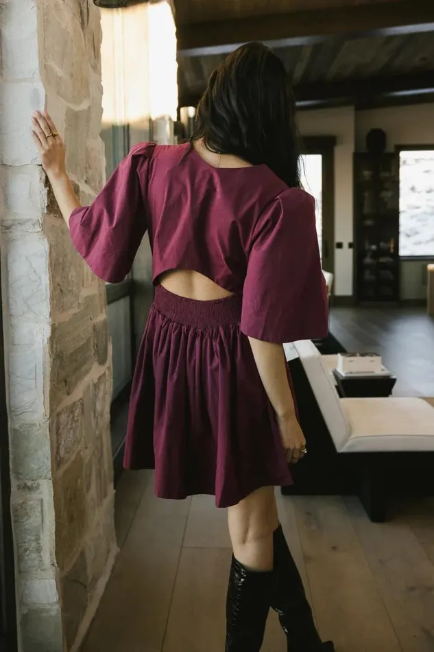 Sloane Mini Dress Purple Women Bohme Dresses