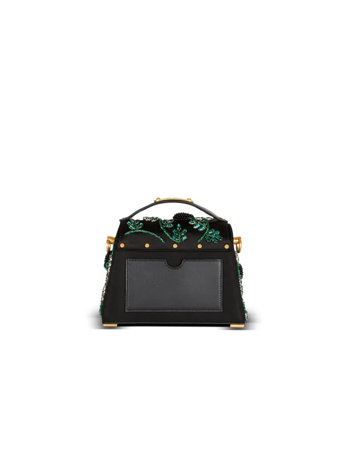 Small BBuzz Dynasty Bag In Blackberryembroidered Satin Black Women Balmain Handbags