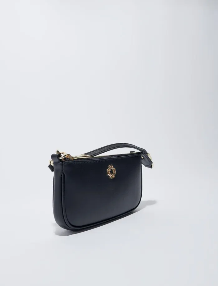 Small Leather Goods Women Maje Small Leather Clutch Bag Black