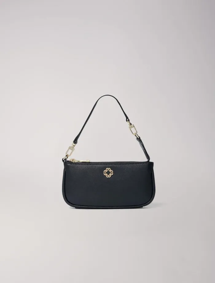 Small Leather Goods Women Maje Small Leather Clutch Bag Black