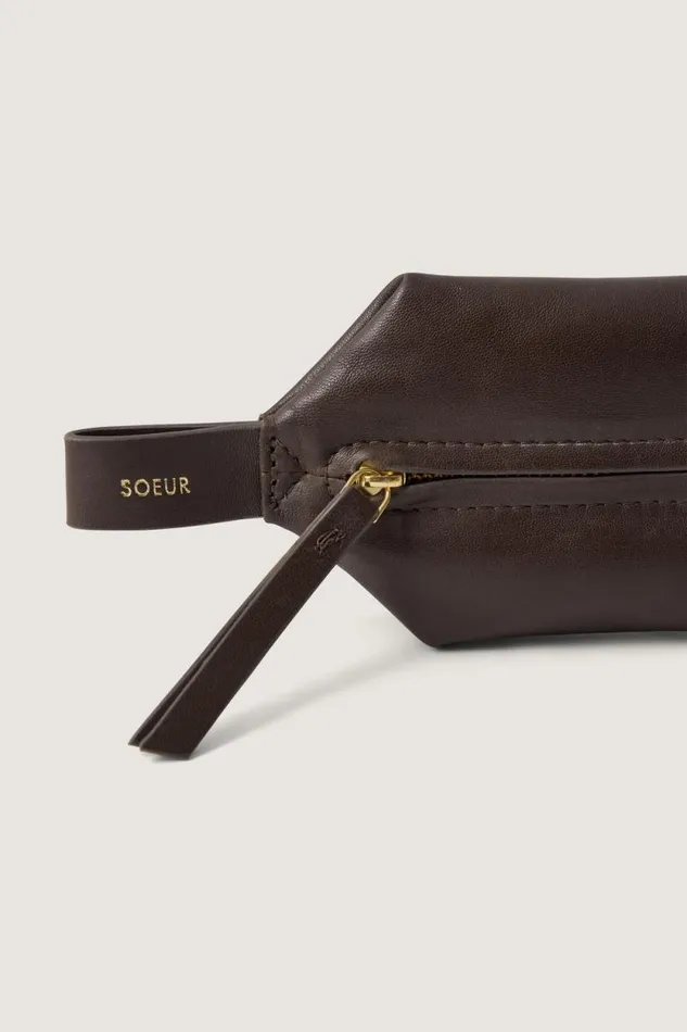 Small Leather Goods Women Soeur VILA BUM BAG Dark Brown