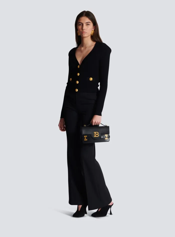 Smooth Leather BBuzz 24 Bag Black Women Balmain Handbags
