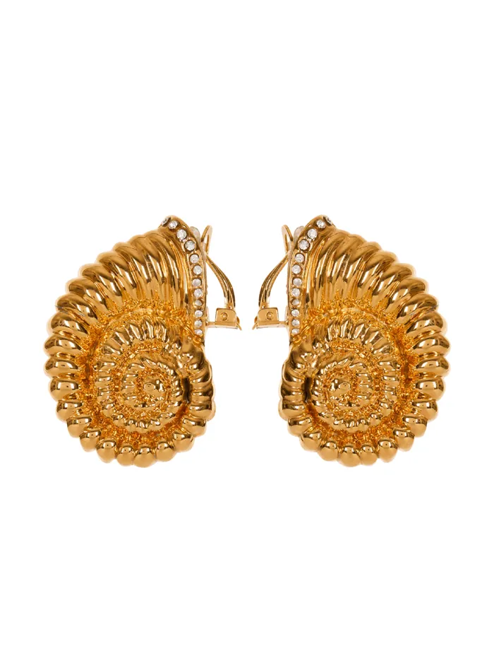 Snail Brass And Rhinestone Earrings Gold Women Balmain Fashion Jewelry