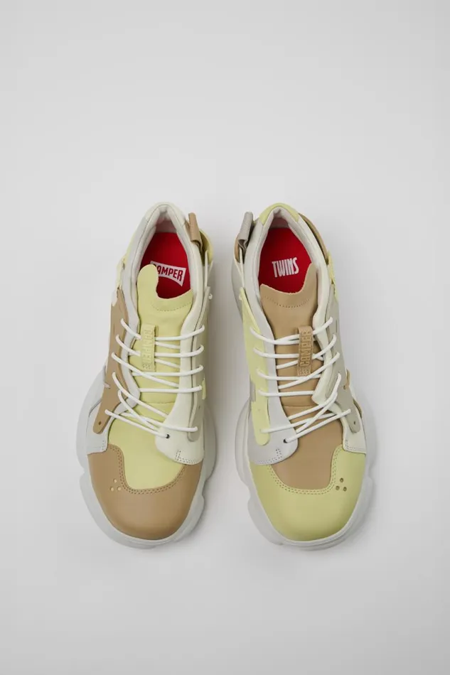 Sneakers Men Camper Twins Multicolor LeatherTextile Sneakers