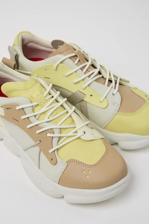 Sneakers Women Camper Twins Multicolor Textile And Leather Sneakers