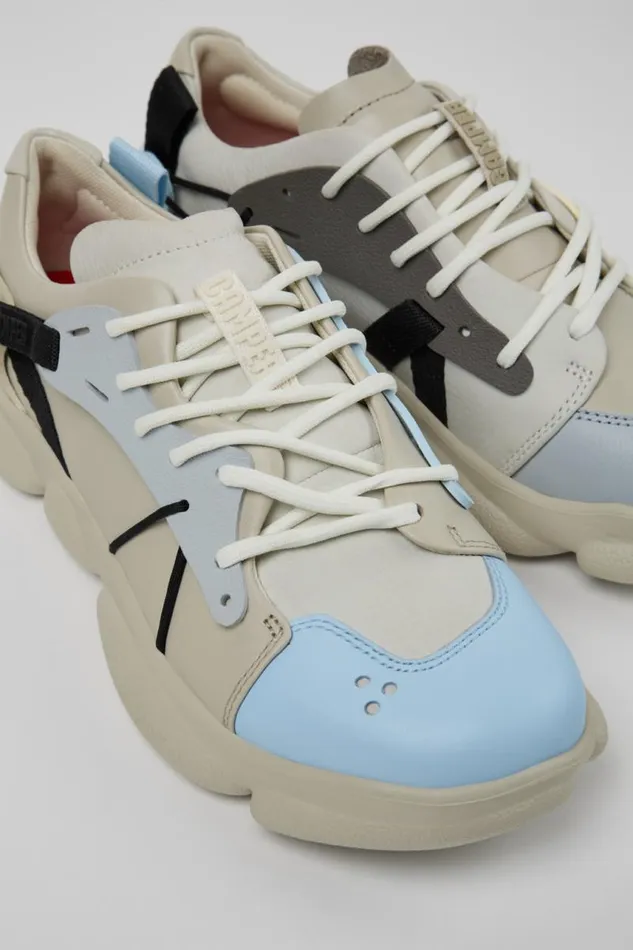 Sneakers Women Camper Twins Multicolored Leather And Textile Sneakers