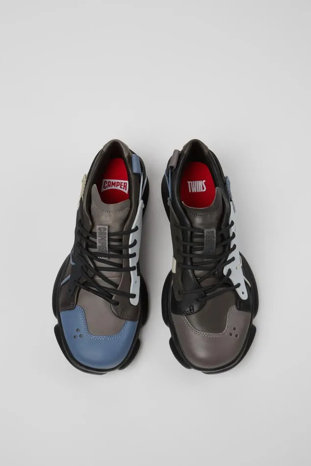 Sneakers Women Camper Twins Multicolored Leather And Textile Sneakers