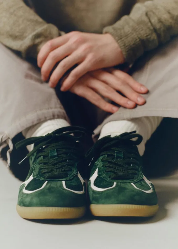 Sneakers WomenMen ALOHAS Tb490 Rife Forest Green Leather Sneakers