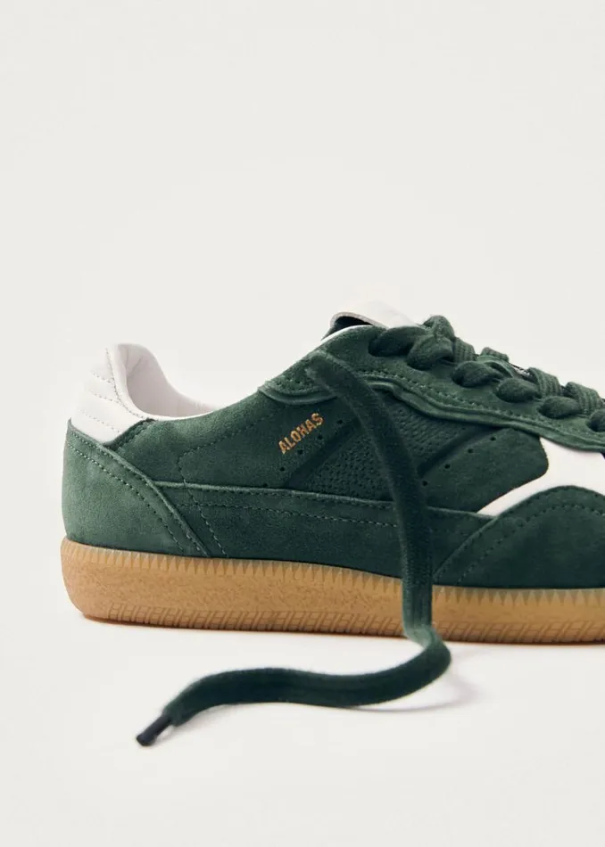 Sneakers WomenMen ALOHAS Tb490 Rife Forest Green Leather Sneakers