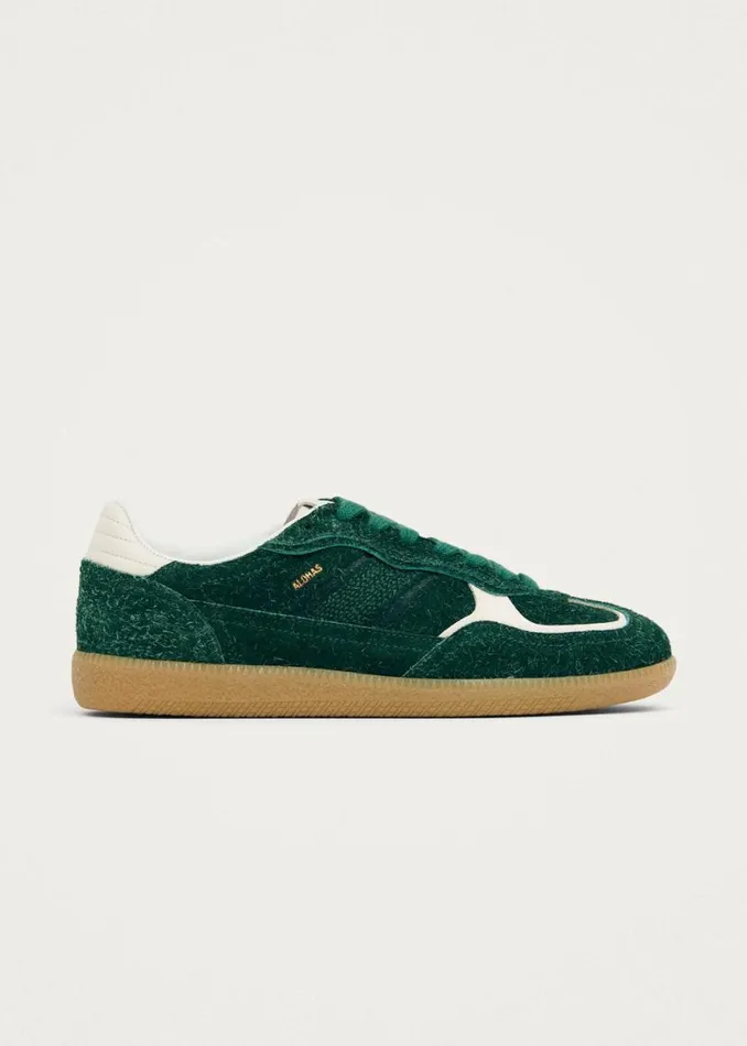 Sneakers WomenMen ALOHAS Tb490 Rife Suede Fuzzy Green Leather Sneakers
