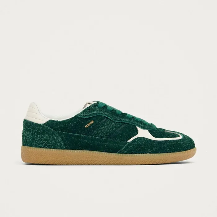 Sneakers WomenMen ALOHAS Tb490 Rife Suede Fuzzy Green Leather Sneakers