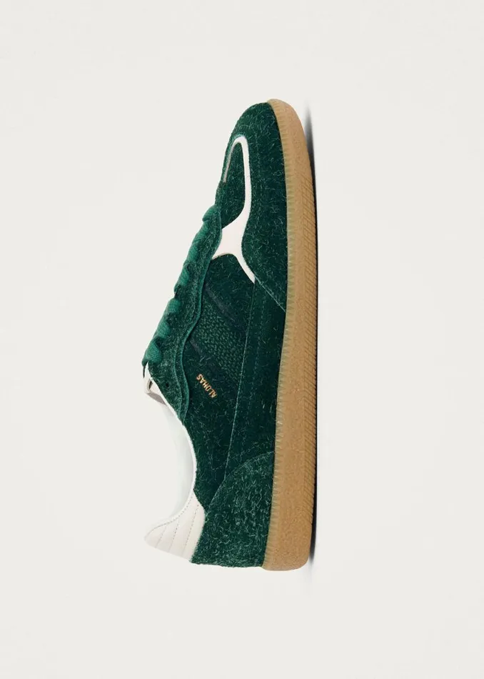 Sneakers WomenMen ALOHAS Tb490 Rife Suede Fuzzy Green Leather Sneakers