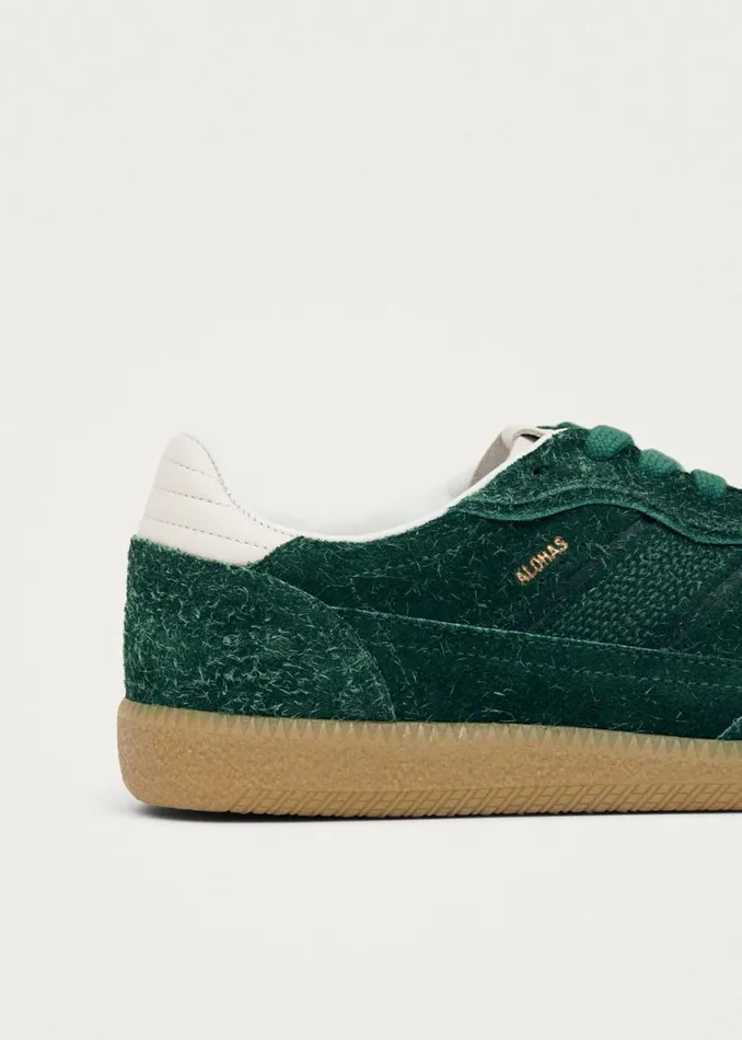 Sneakers WomenMen ALOHAS Tb490 Rife Suede Fuzzy Green Leather Sneakers